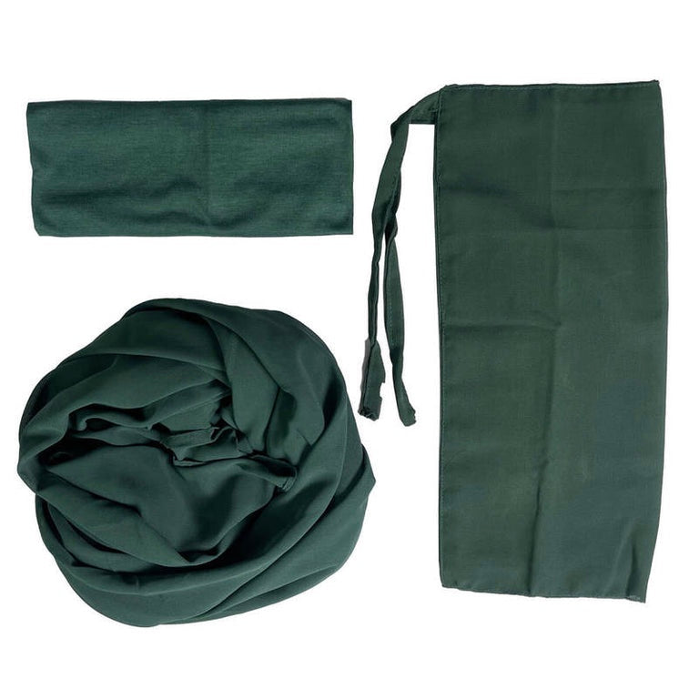 Georgette Hijab & Niqab Kit - Bottle Green